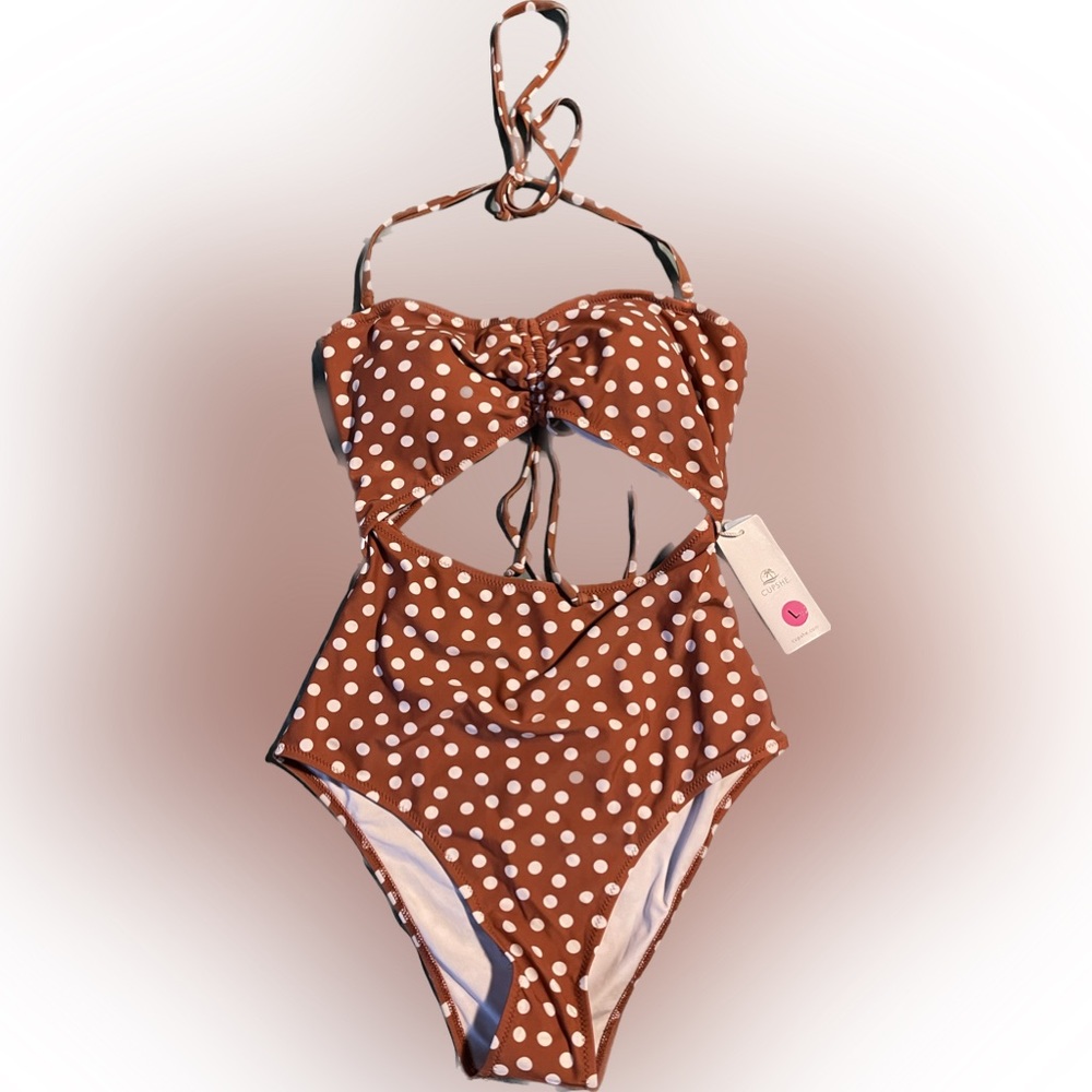 NWT Cupshe one piece monokini swimsuit polka dot